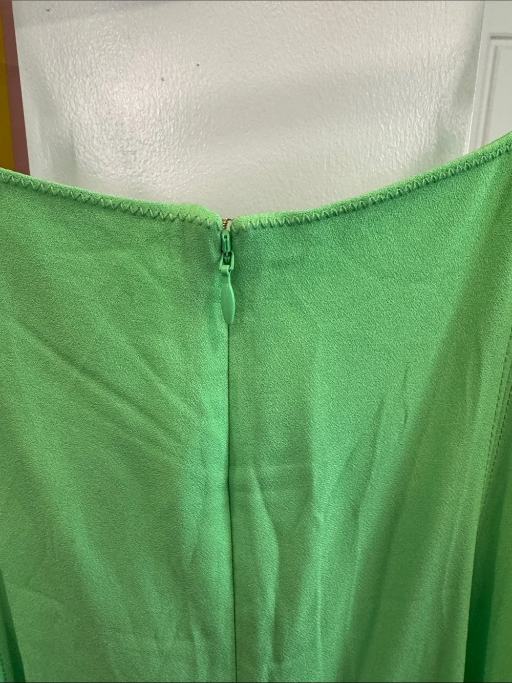 J. Crew Bright Green Bustier Midi Slip Dress